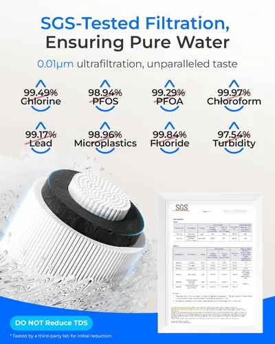 Miniatura 4 de Waterdrop 10UAW-UF - Sistema de filtro de agua para debajo del fregadero, 1 año, reduce el plomo, el cloro, el mal sabor y el olor, se conecta Blanco