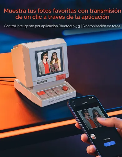 Miniatura 6 de Divoom MiniToo Retro Altavoz de Computadora de Estilo PC, Pantalla de Pixeles Inteligente con Caras Personalizadas, Bluetooth y Audio USB, Reloj