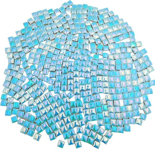 Miniatura 17 de 500 PCS / 1.1 LB Azulejos de Mosaico Cuadrados de Cerámica, 0.4 x 0.4 pulgadas Hechos a Mano para Hacer Micro Mosaicos Creativos para Arte DIY y Gris