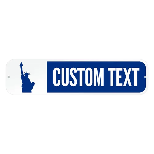 Miniatura 26 de SmartSign Letrero de calle azul personalizado, 4 x 18 pulgadas, aluminio, opción reflectante, personaliza tu propio letrero de calle, letrero