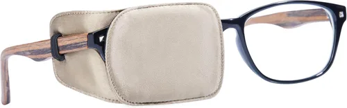 Miniatura 10 de Astropic Parche Grande de Seda para Ojos para Adultos y Niños con Gafas para Cubrir Cualquier Ojo (Grande, Caqui)