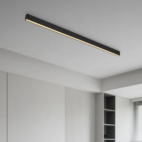 Miniatura 11 de Lámpara LED de techo negra, moderna y simple, instalación de superficie de techo de tira larga, adecuada para sala de estar, dormitorio, pasillo