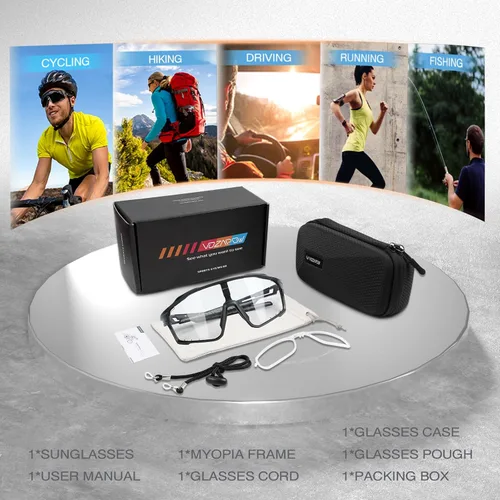 Miniatura 6 de Photochromic Cycling Glasses for Men Women, UV400 Sports Sunglasses for MTB, Riding, Running, Fishing, Baseball A1-gris