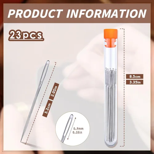 Miniatura 2 de Agujas de coser grandes para ojos, agujas afiladas de 2.05 pulgadas para coser a mano, aguja de hilo de bordado de cuero para manualidades