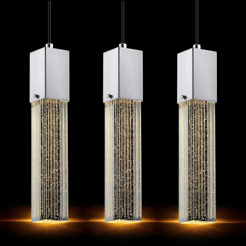 Miniatura 17 de Mini Lámpara Colgante de Cristal Integrada para Isla de Cocina, Moderna y Concisa, Accesorio de Luz de Techo Colgante, para Isla de Cocina, Comedor