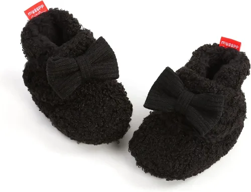 Miniatura 6 de Botas de nieve para bebés y niñas, para primeros caminos, de forro polar cálido para invierno, para recién nacidos, zapatos antideslizantes, Negro