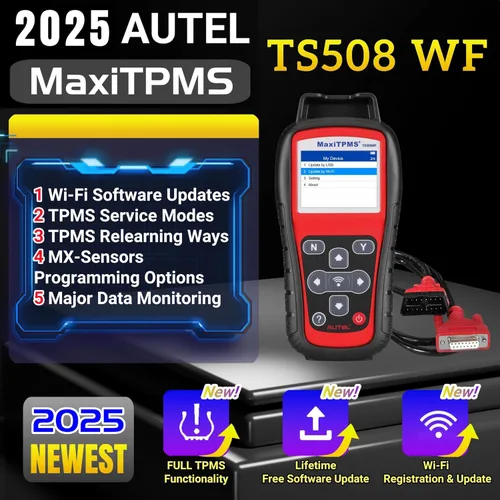 Miniatura 2 de Autel MaxiTPMS TS508WF completo con 4 piezas de sensor MX de goma de frecuencia duelo, programación de sensor MX, diagnóstico TPMS OBD Relearn