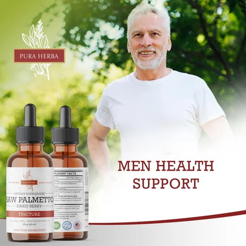 Miniatura 2 de Pura Herba Saw Palmetto Tintura Extracto de hierbas premium sin alcohol de bayas de palma enana americana Suplemento botánico líquido Fórmula