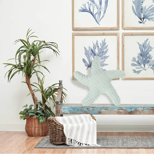 Miniatura 4 de C&F Home Almohada decorativa copetuda con forma de estrella de mar verde costera de 25 pulgadas, versátil náutico para verano, playa, hogar, sala
