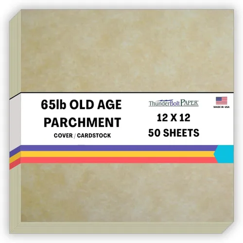 Miniatura 38 de 50 hojas de papel de cubierta de pergamino de la vejez de 65 libras, hojas de colores con peso de cartulina 8.5 x 11 pulgadas, tamaño de carta