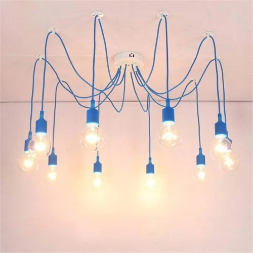 Miniatura 14 de Luces colgantes de 10 vías para bricolaje, lámpara colgante de techo ajustable de altura Candelabro de araña de 10 brazos Lámpara colgante
