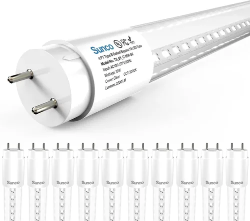 Miniatura 9 de Sunco - Paquete de 10 tubos de vidrio transparente LED T8 de 2 pies para repuesto en interiores, fluorescente, comercial, oficina, pasillo, almacén