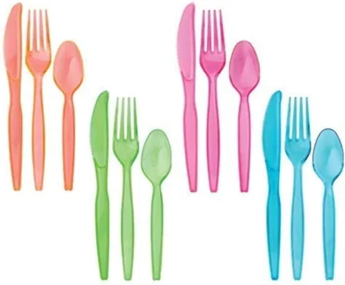 Miniatura 5 de Tiger Chef El paquete de 272 copas de champán neón Fiesta incluye platos de plástico duro, servilletas de papel neón y vasos de champán de plástico