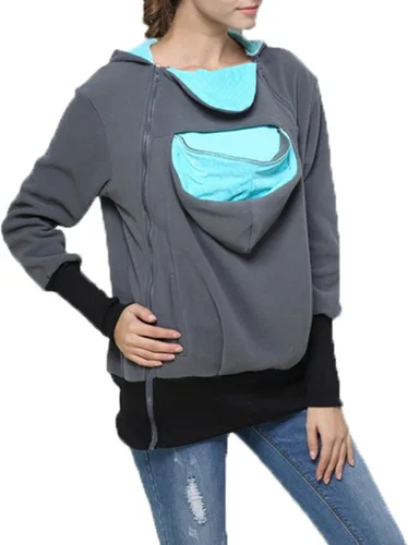 Miniatura 2 de Sudadera con capucha de canguro de maternidad para portabebés
