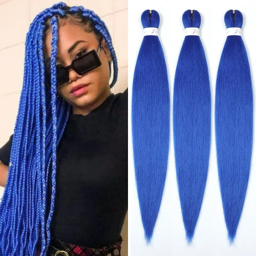 Miniatura 55 de Ubeleco 8 paquetes de cabello trenzado preestirado, 48 pulgadas, cabello trenzado ombré, textura Yaki suave, profesional, sin picazón, ajuste
