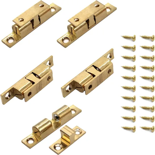 Miniatura 7 de Ball Catch Omitfu - Juego de 6 rodillos de tensión de doble bola de latón macizo, ajuste de hardware para gabinete, armario, muebles, puerta