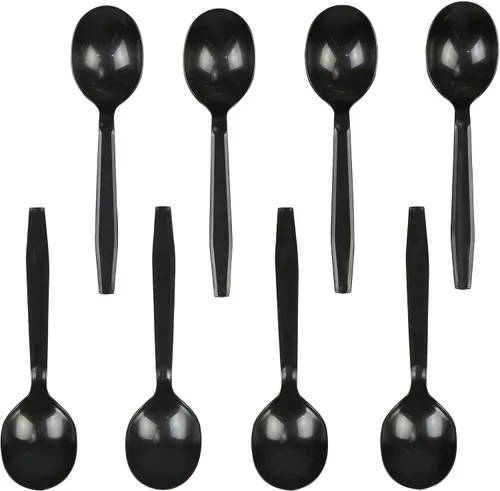 Miniatura 5 de Cubiertos de plástico desechables de peso pesado (tenedores - negro, 250)
