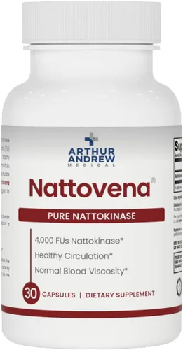 Miniatura 11 de Arthur Andrew Medical, Nattovena, suplemento puro de nattokinase, doble fuerza de 4,000 FU por cápsula, 180