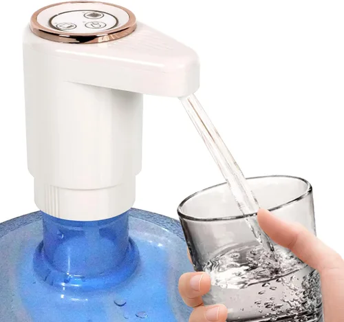 Dispensador de agua para botella de 5 galones, bomba de agua automática, bomba de agua eléctrica portátil de carga USB para 2-5 galones, con dos