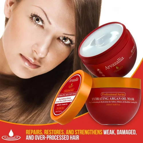 Miniatura 4 de Arvazallia Mascarilla hidratante para el cabello con aceite de argán y tratamiento en aerosol antiencrespamiento antihumedad – Acondicionamiento