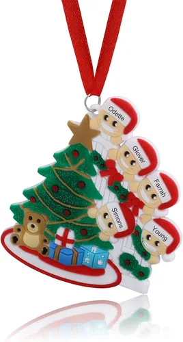 Miniatura 18 de Adornos de Navidad personalizados, nombres de familia, decoración de Navidad, decoración colgante de árbol, adorno de bendición de Feliz Navidad