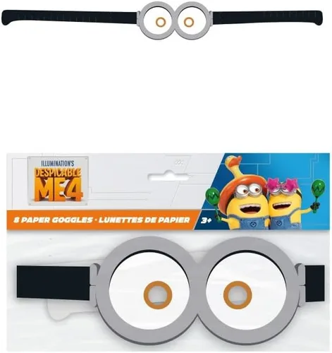 Miniatura 2 de Unique El paquete de suministros para fiesta de cumpleaños de Despicable Me incluye 8 bolsas de botín, 8 gafas de papel de fiesta, 24 tatuajes, 1