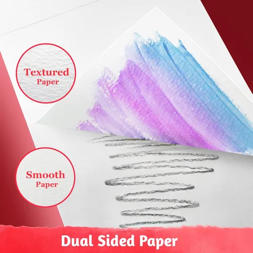 Miniatura 7 de Bloc de papel de acuarela, 30 hojas de prensa en caliente de 9 x 12 pulgadas, 140 lb/300 GSM, almohadilla de color de agua desgarrable 100% algodón