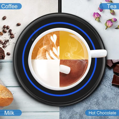 Miniatura 7 de Calentador de taza de café, calentadores de bebidas eléctricos para uso en escritorio de oficina y hogar, posavasos inteligente con termostato