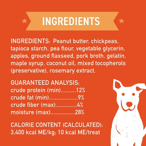 Miniatura 3 de Cloud Star Corp, Wag More Bark Less Soft & Chewy - Golosinas para perros de mantequilla de maní y manzanas sin granos