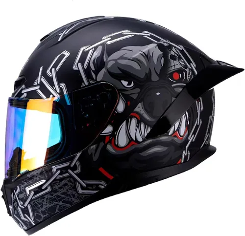 Miniatura 9 de Casco de motocicleta retro de cara completa aprobado por DOT