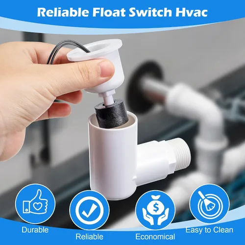 Miniatura 6 de Paquete de 1 interruptor flotante SS2 para una fácil instalación, interruptor de flotador de CA con adaptador de 3/4 pulgadas y cable de 6 pies
