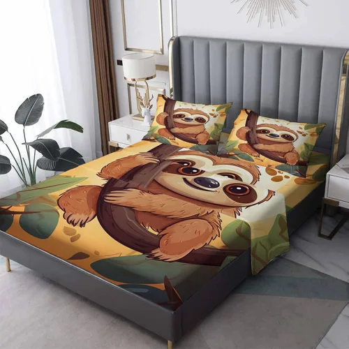 Miniatura 18 de Juego de sábanas tamaño individual: sábanas y fundas de almohada, sábanas y fundas de almohada, microfibra suave y bolsillo profundo y patrón sin