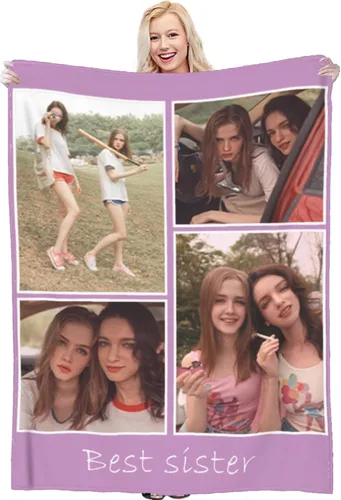 Miniatura 11 de Manta personalizada con foto y texto, manta personalizada con imagen, manta de franela para regalos personalizados para niños, adultos, amigos