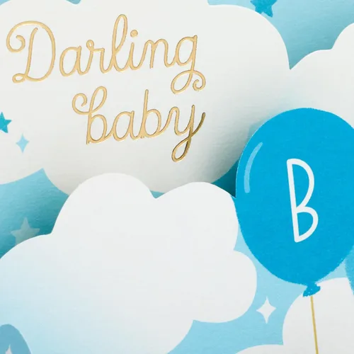 Miniatura 4 de Hallmark Paper Wonder - Tarjeta desplegable para bebé niño (globos azules) para baby showers, nuevos padres, felicitaciones