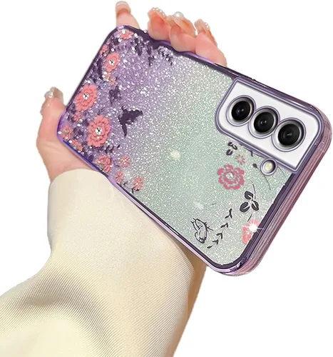 Miniatura 42 de Funda para Note 10, Galaxy Note 10 para mujer, cambio gradual con purpurina, cristal suave, TPU elegante, mariposa, floral, corazón, transparente