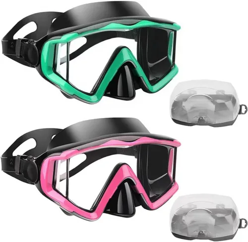 Miniatura 20 de Máscara de buceo Anti-niebla Natación Snorkel máscara adecuada para adultos Buceo Natación Snorkel Gafas Máscaras Lentes negro-azul