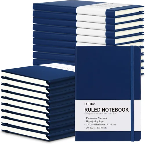 Miniatura 7 de Paquete de 20 Diarios para Escritura, Cuadernos con Rayas Universitarias a Granel, Cuadernos de Tapa Dura (200 Páginas) para Toma de Notas, Diarios