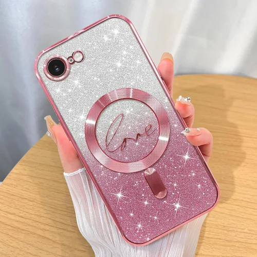 Miniatura 61 de ZIYE Funda Magnética Diseñada para iPhone 11 Funda con Purpurina Plateado de Lujo Corazón de Amor Compatible con MagSafe Funda Transparente