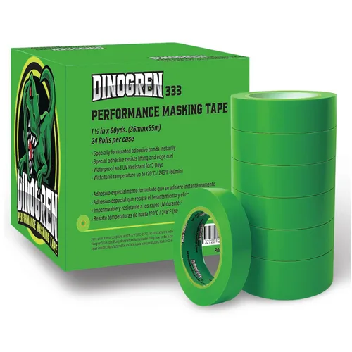 LAUCO DINOGREN - Cinta adhesiva de alto rendimiento para pintura de automóvil, resistente al calor y al agua, verde multiusos (1.5 pulgadas (24