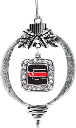 Miniatura 240 de Inspired Silver - Nana púrpura - Adorno de Navidad plateado - Adorno cuadrado para árbol de Navidad con circonita cúbica - Decoración colgante