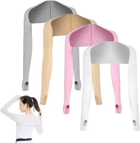 Miniatura 27 de 4 fundas de chal de enfriamiento con agujeros para los dedos, chal de enfriamiento para mujer, fundas de brazo anti UV, transpirables y cómodas