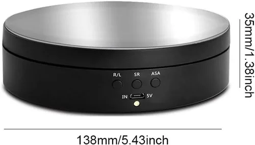 Miniatura 3 de Denpetec Soporte giratorio motorizado, plato giratorio eléctrico de 360 grados para exhibición de productos de fotografía, joyas, relojes, modelos