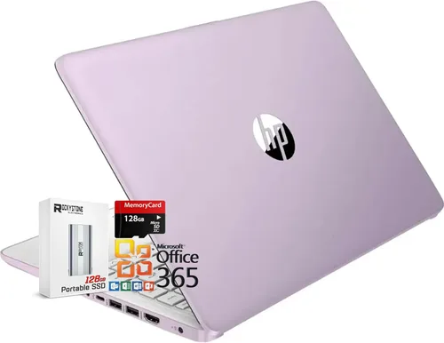 HP Portátil delgado y ligero HD de 14 pulgadas, procesador Intel N150 (beat N4120), 8 GB de RAM, 256 GB de almacenamiento (128 GB UFC+128 GB