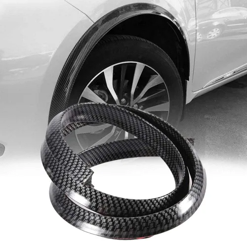 Miniatura 5 de Recorte de arco de rueda de fibra de carbono - Tira de cejas negra para la mayoría de los autos