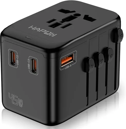 Miniatura 9 de HAPOW Adaptador de Viaje Universal, Adaptador de Corriente Internacional PD20W, 2 USB-C y 2 USB-A Cargador de Viaje de Carga Rápida, Adaptador