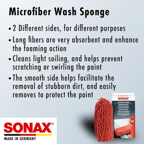 Miniatura 5 de SONAX Esponja de lavado de microfibra – Esponja de lavado de coche sin arañazos, microfibra ultrasuave, alta absorción de espuma, segura