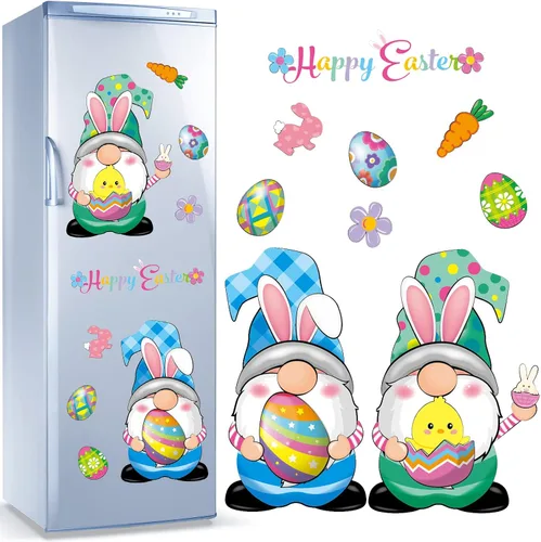 Miniatura 8 de Sratte 9 piezas de gnomos navideños para refrigerador, imanes para puerta de garaje, calcomanías de gnomos de verano, decoraciones para el hogar
