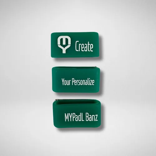 Miniatura 2 de Bandas de nombre de paleta de pickleball personalizadas, agarre de silicona personalizado, etiquetas de identificación de pickleball duraderas Verde