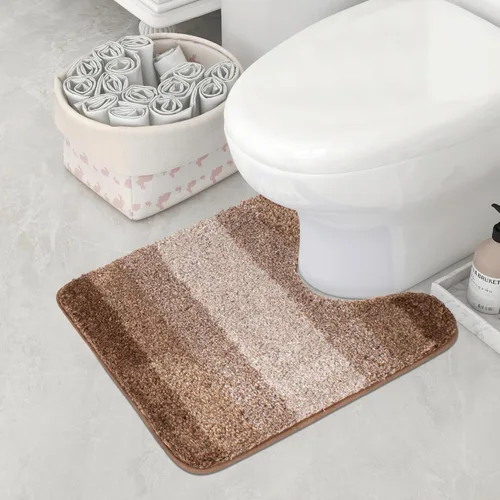 Miniatura 19 de Walensee Contour Rug (20 x 24, color negro degradado) - antideslizante, absorbente de agua, alfombra de baño de microfibra suave, lavable a máquina