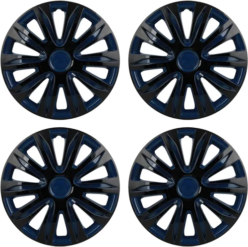Miniatura 18 de OCPTY 4 unidades de cubiertas de rueda para llantas de coche, 16 pulgadas, tapacubos de rueda de acabado negro brillante y plateado, reemplazos